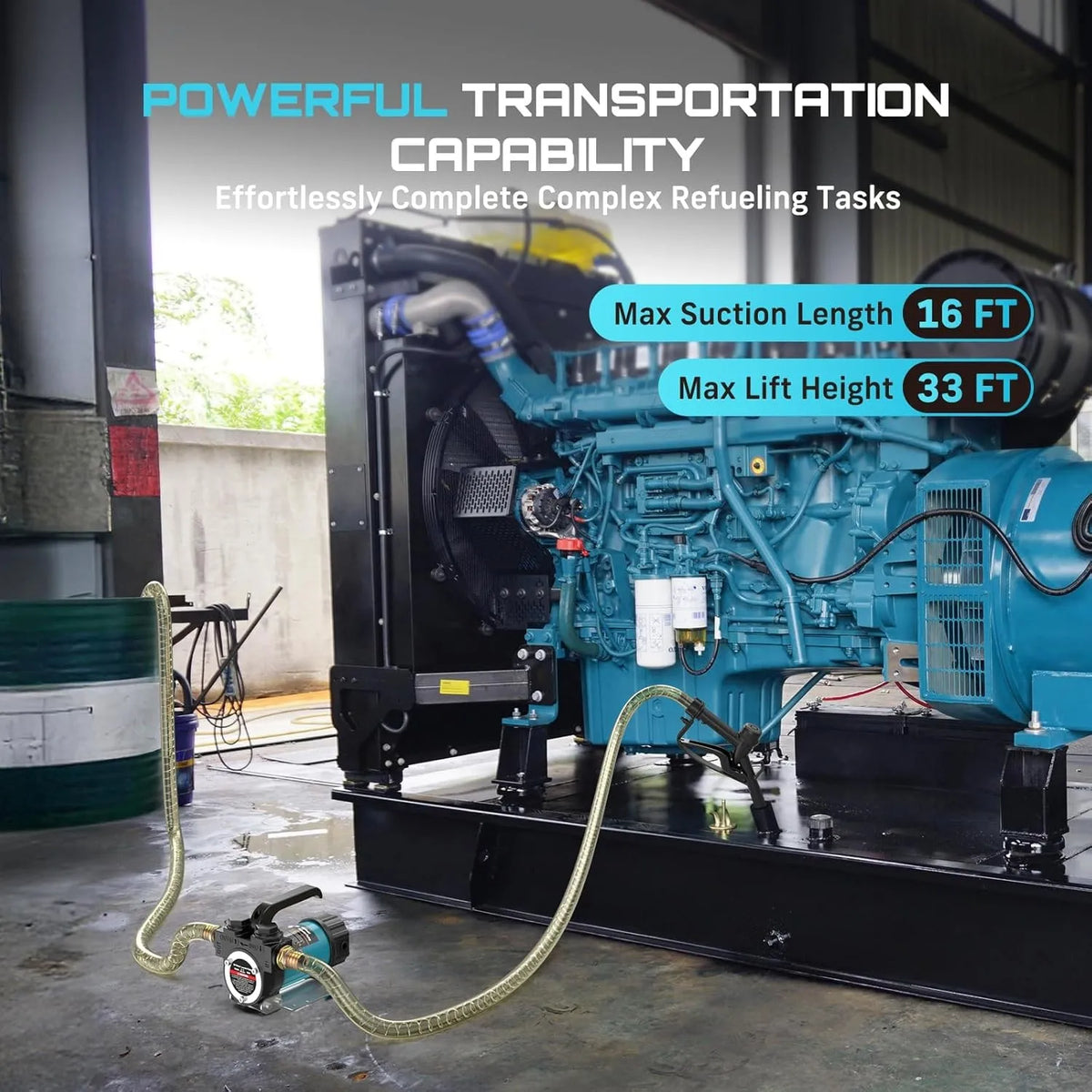 SEESII SL029 Diesel Transfer Pump 12V 13GPM Automatic Electric Fuel Transfer Pump Kit for Diesel
