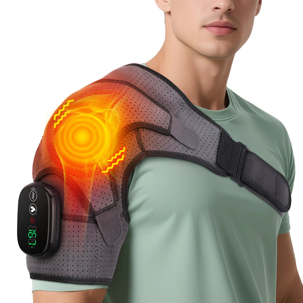 Hailicare Cordless Heated Shoulder Wrap Massager For Pain Relief