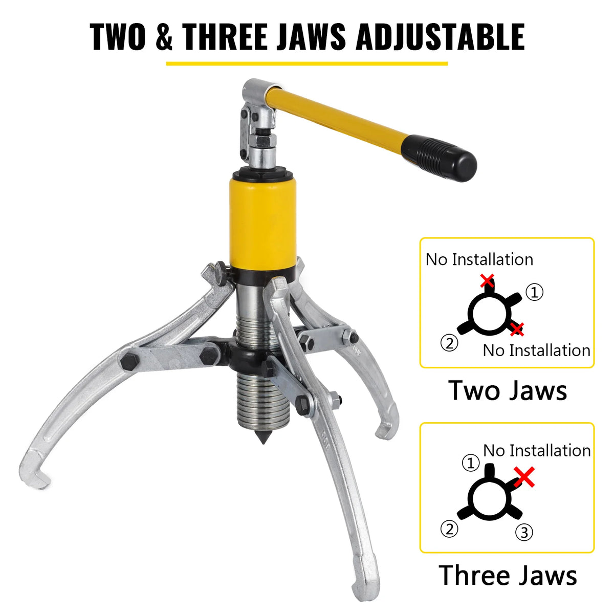 SucceBuy Hydraulic Gear Puller With Adjustable Jaws For Wheels