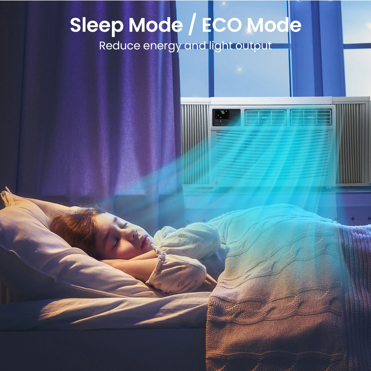 8000 BTU Smart Window Air Conditioner with Wifi, Remote &Control - 3-in-1 with Dehumidifier, 3 Fan Speeds, 24H Timer – for Bedroom, Office, or Home, Ultra Quiet & Efficient, Up to 350 Sq. Ft