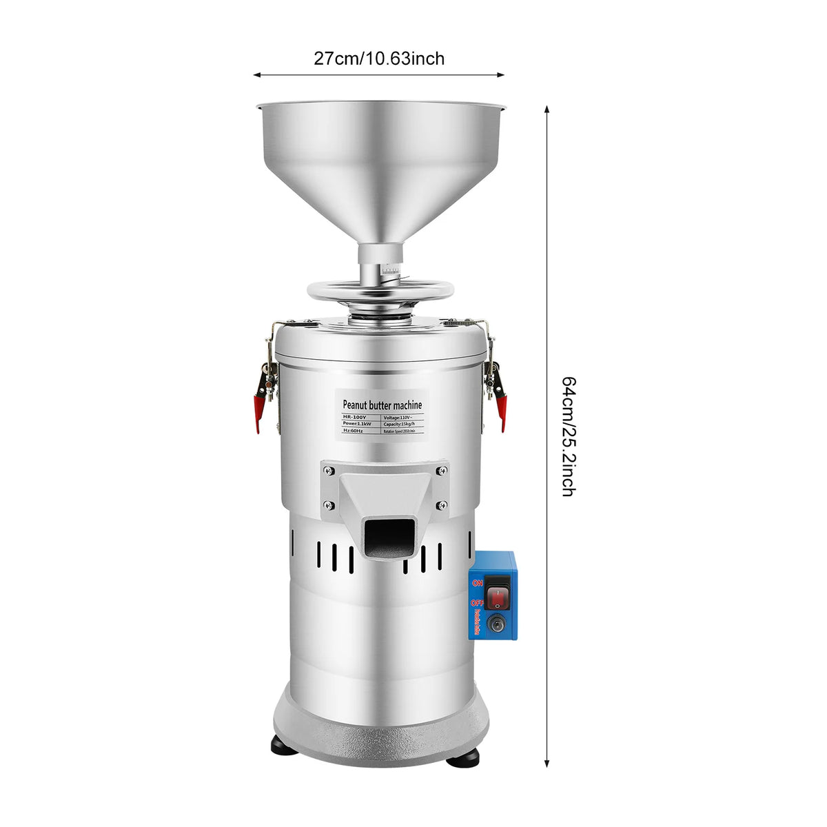 1100W Commercial Peanut Butter Maker High Grinding 33 Lbs