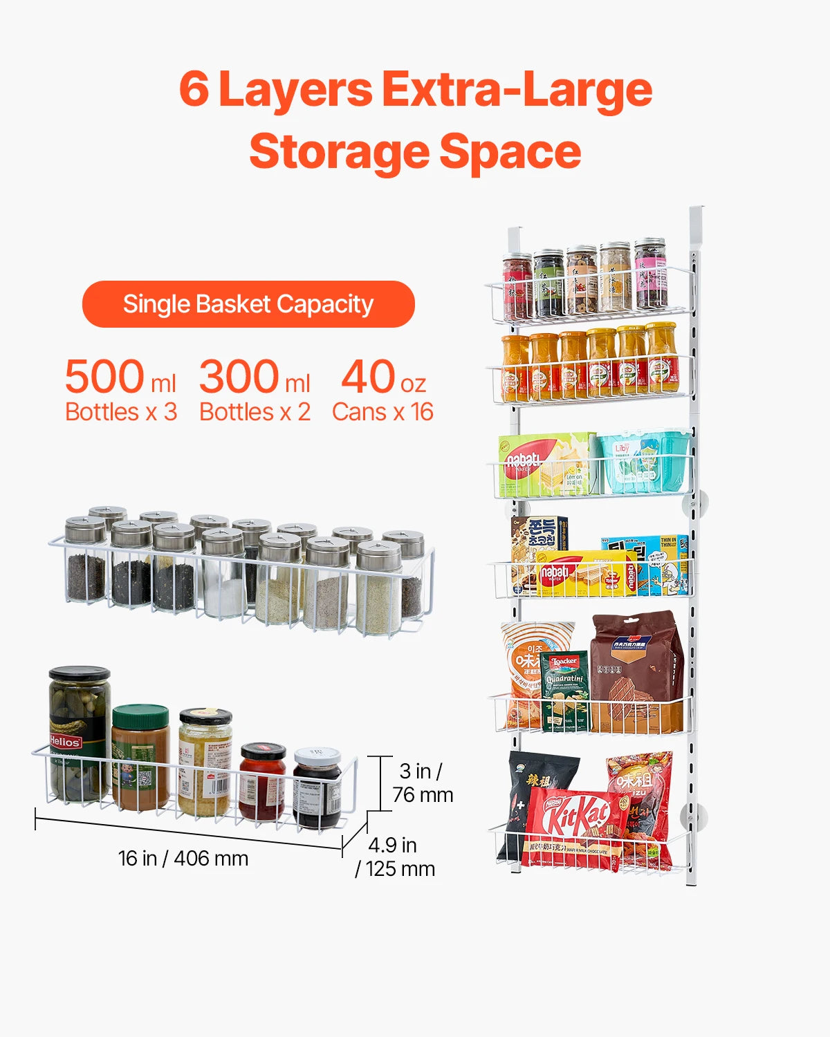 SucceBuy Heavy Duty Over The Door Pantry Spice Rack