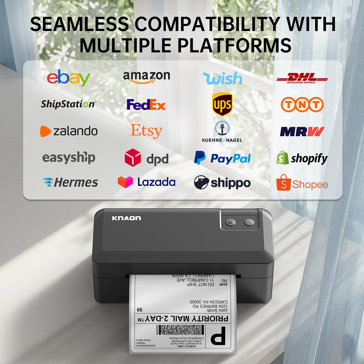 Knaon Bluetooth Thermal Shipping Label Printer for Small Business
