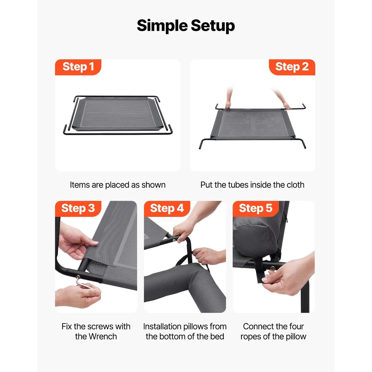 Elevated Dog Bed With Breathable Mesh And Steel Frame