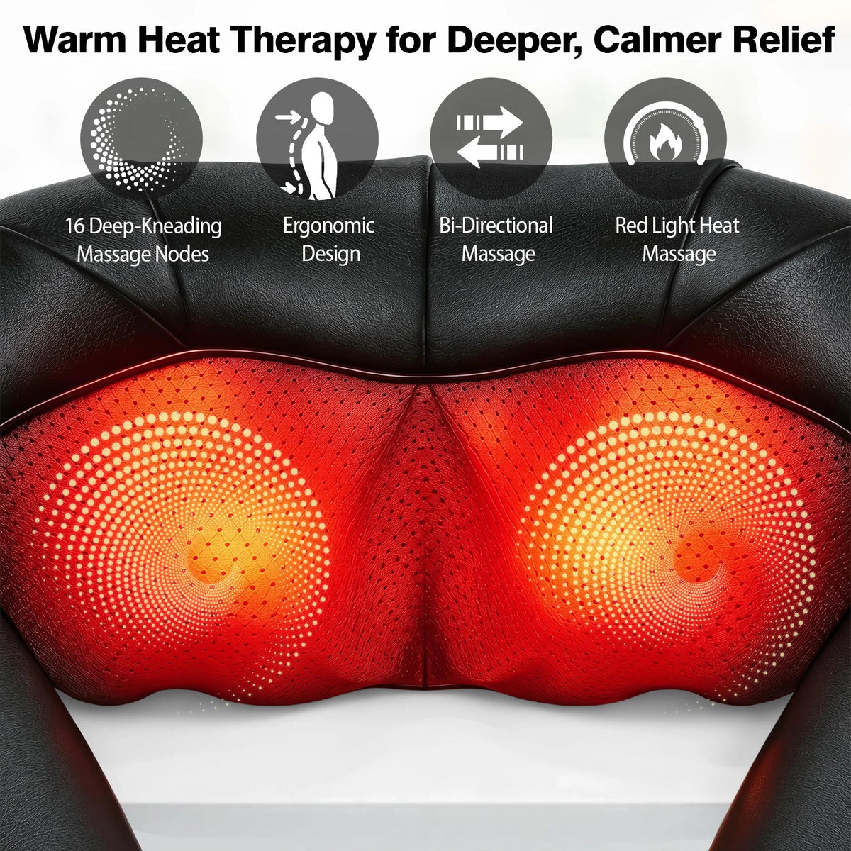 Heated Shiatsu Neck and Shoulder Massager for Deep Tissue Relief