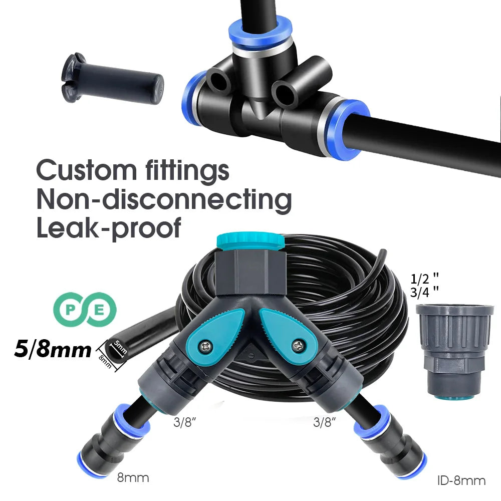 Garden Misting Pump Kit with 60W Self Priming Brass Nozzle