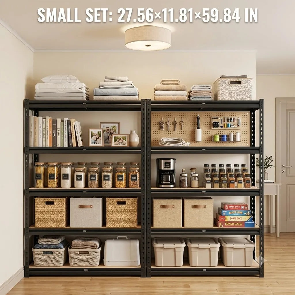 Adjustable Heavy Duty Five Tier Storage Rack With Wood Deck