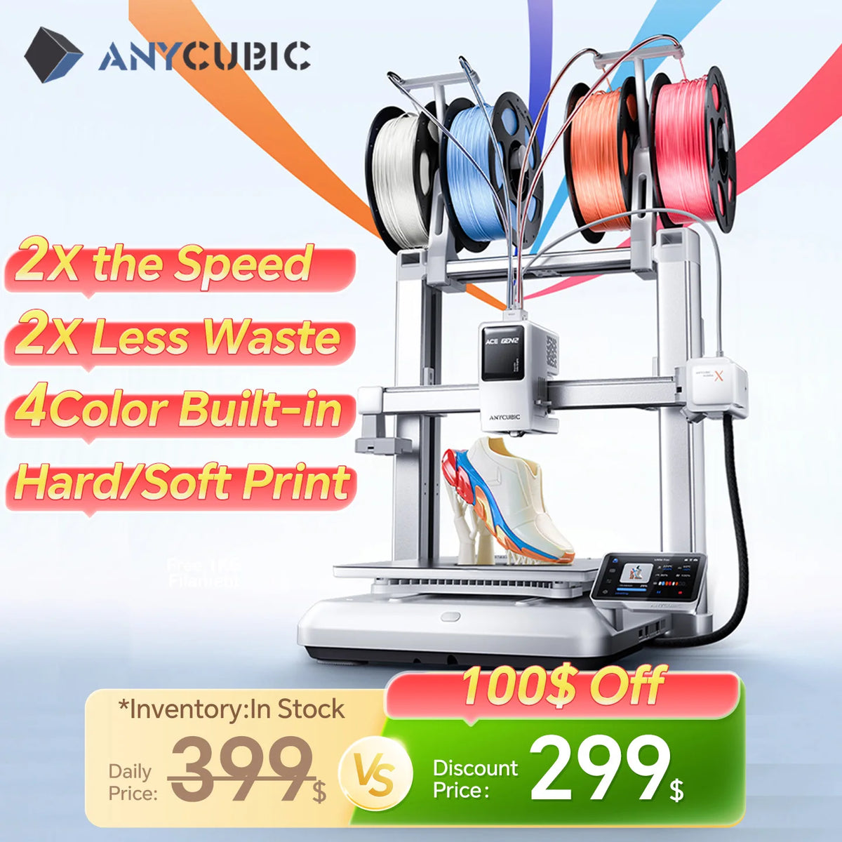 AnyCubic Kobra X 3D Printer With Automatic Leveling And Fast Printing