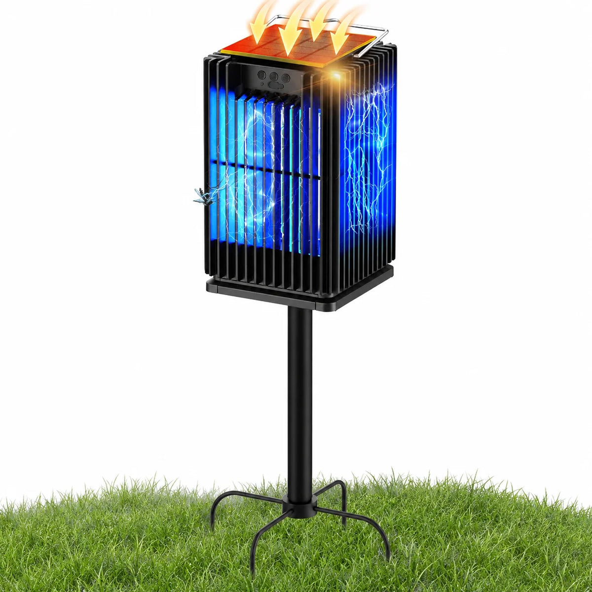 Solar Outdoor Mosquito Zapper Cordless Waterproof With Illuminated Light