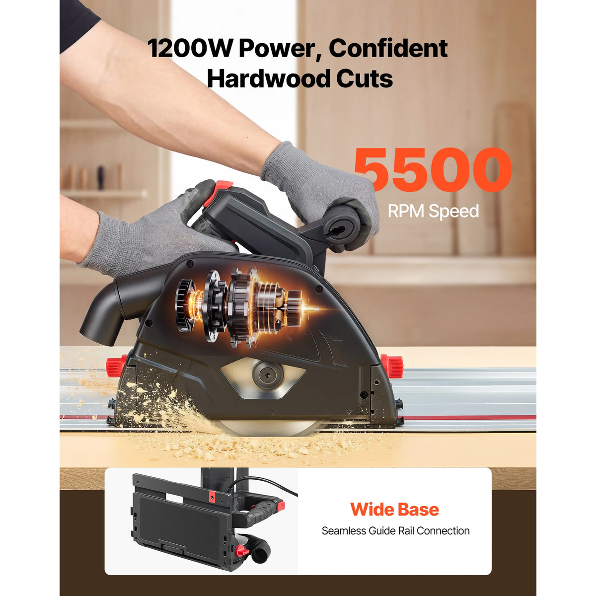 Succebuy 6.5-Inch Plunge Cut Track Saw Circular Saw