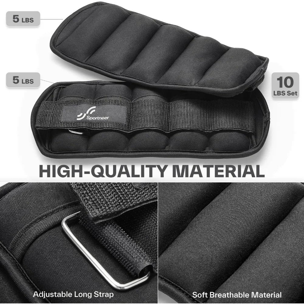 Adjustable Ankle Weights With Removable Sandbags For Walking Fitness