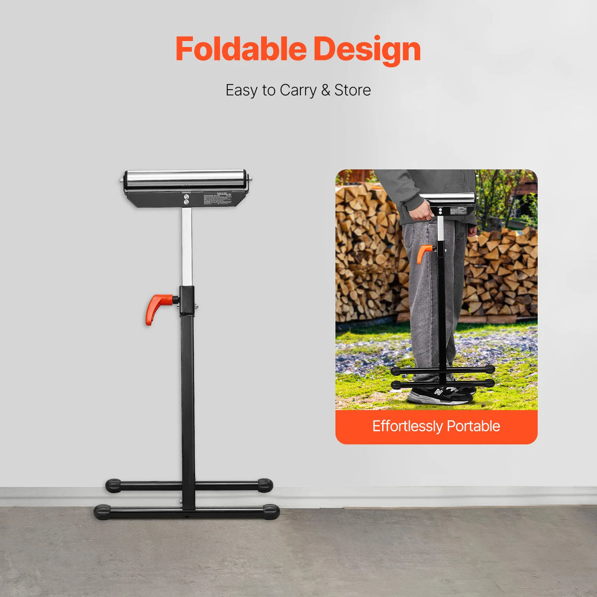 SucceBuy Adjustable Roller Stand For Woodworking Table Extension Support