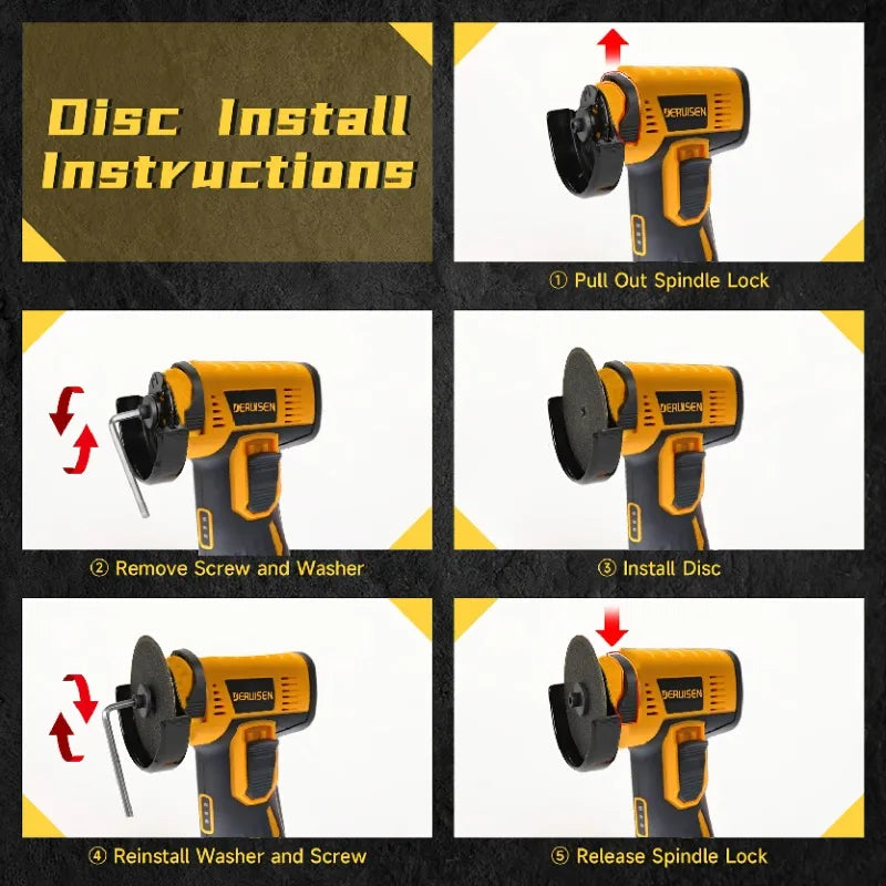19800 RPM Mini Wireless Angle Grinder, Electric Grinding And Polishing Tool, Includes 1/2 Battery Lithium Electric Grinder, Suitable For Metal, Wood, Stone And Concrete, Precision Polishing Machine, A Perfect Gift Choice For