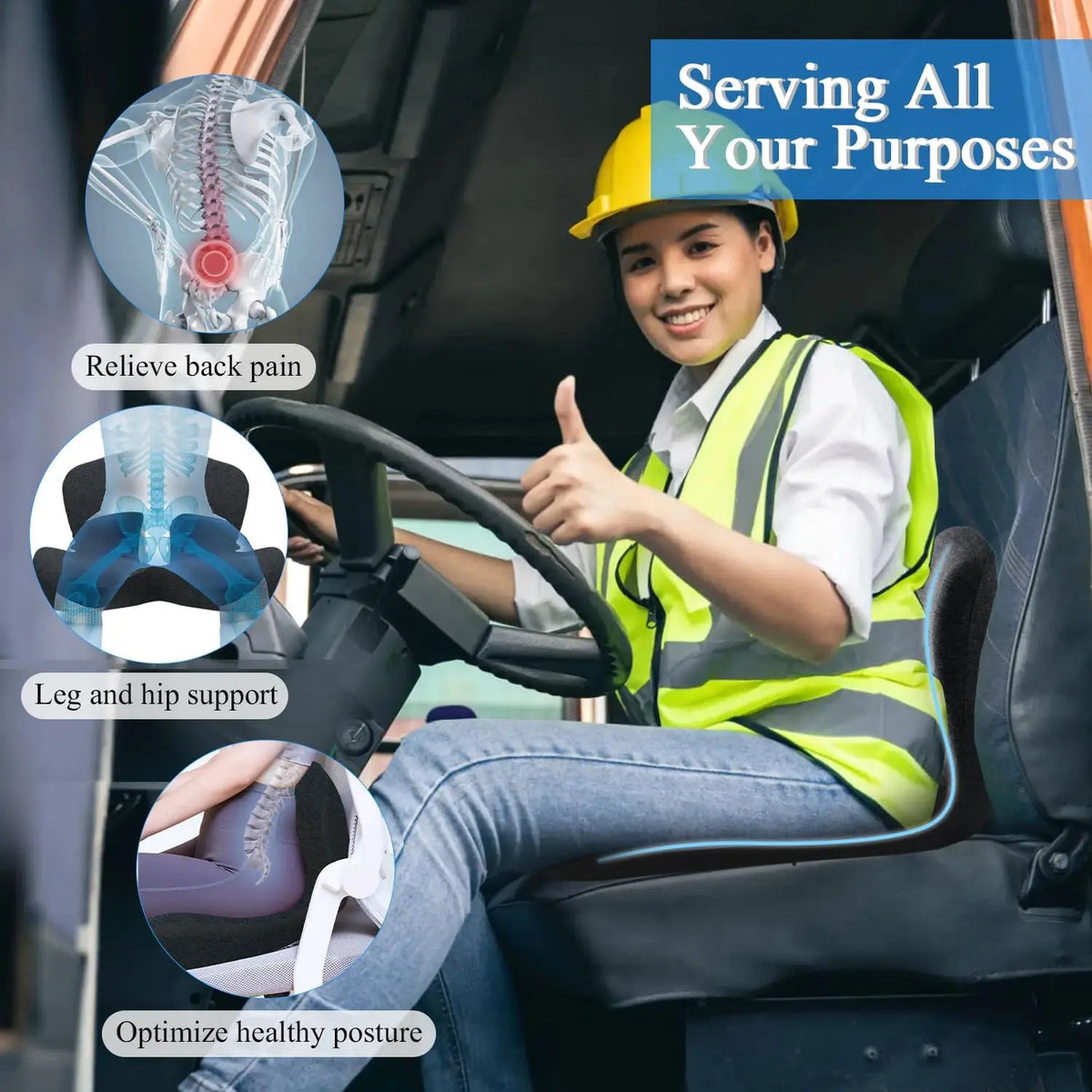 L Shaped Memory Foam Seat Cushion For Office Car Comfort