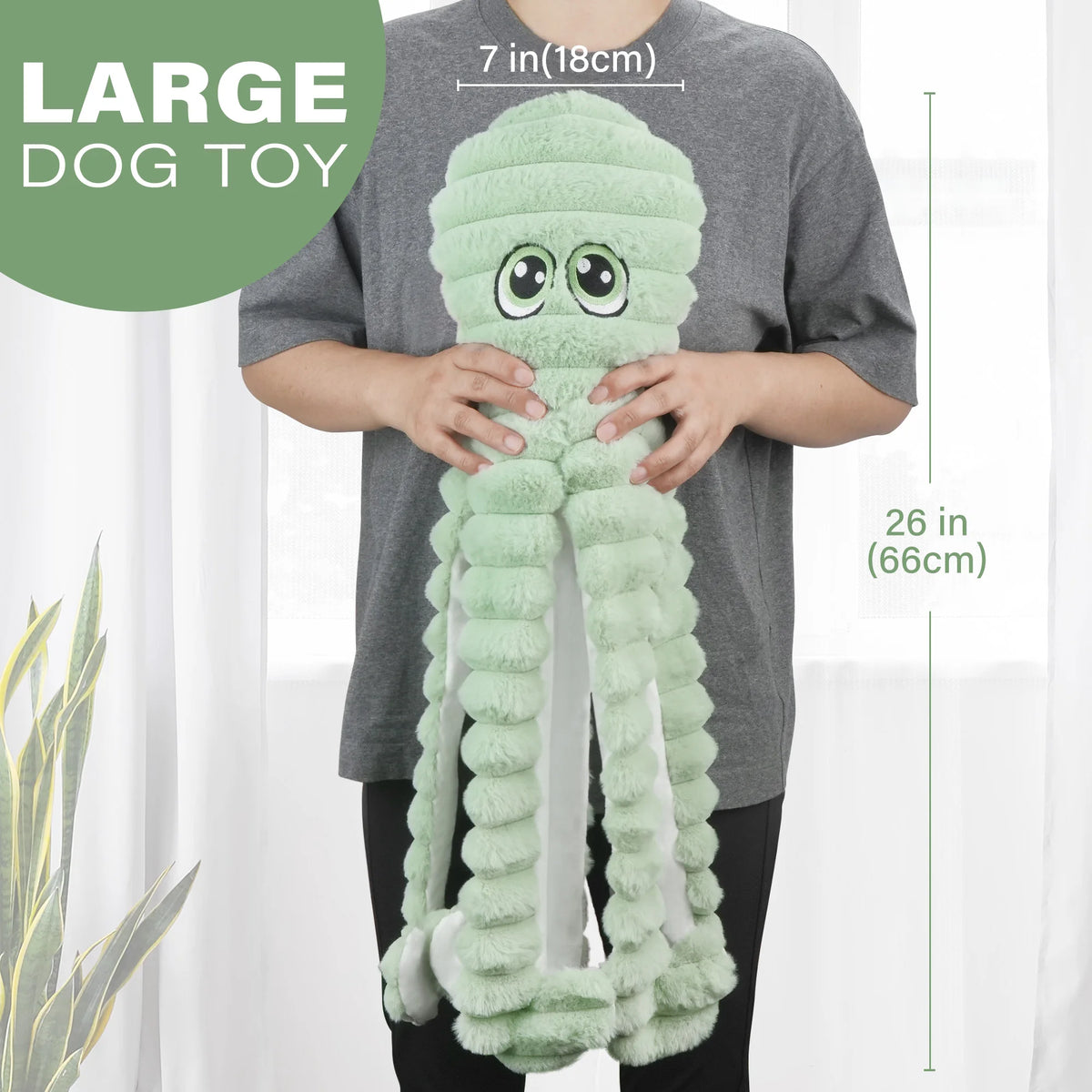Octopus Design Pet Grinding Teeth Squeaky Plush Dog Toy