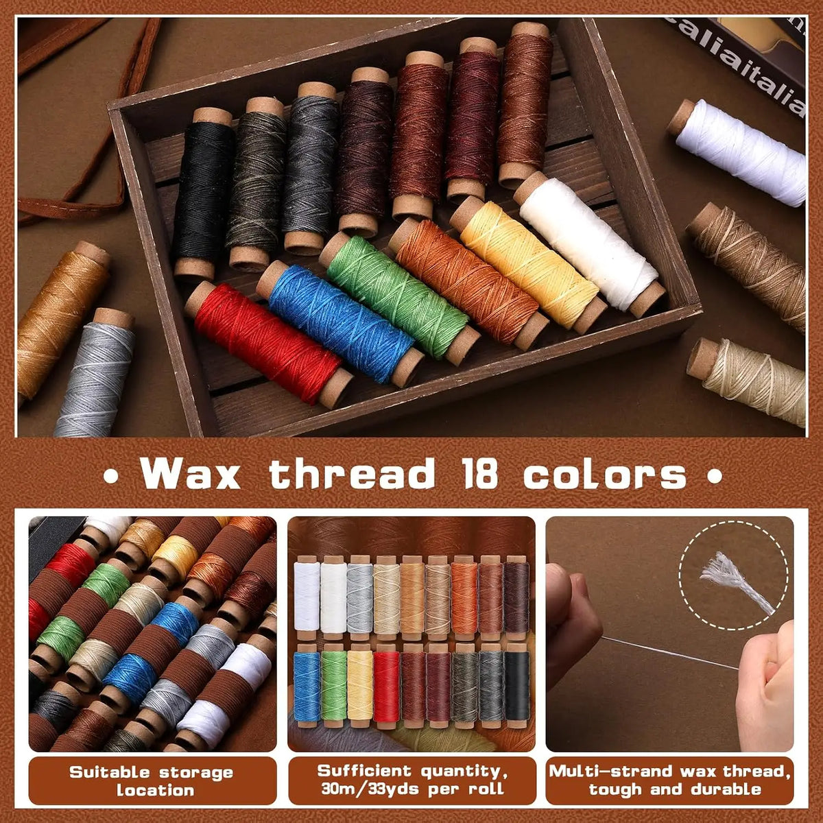 Leatherworking Tool Kit With Custom Storage Bag For DIY Crafts