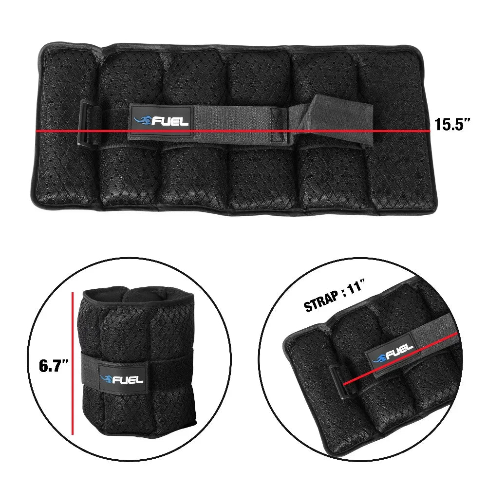 Adjustable Wrist Weights Ankle Weights Set 5 Lbs Each Pair 10 Lbs Total with 6 Removable Weight Packs for Men Women Fitness Exercise Workout
