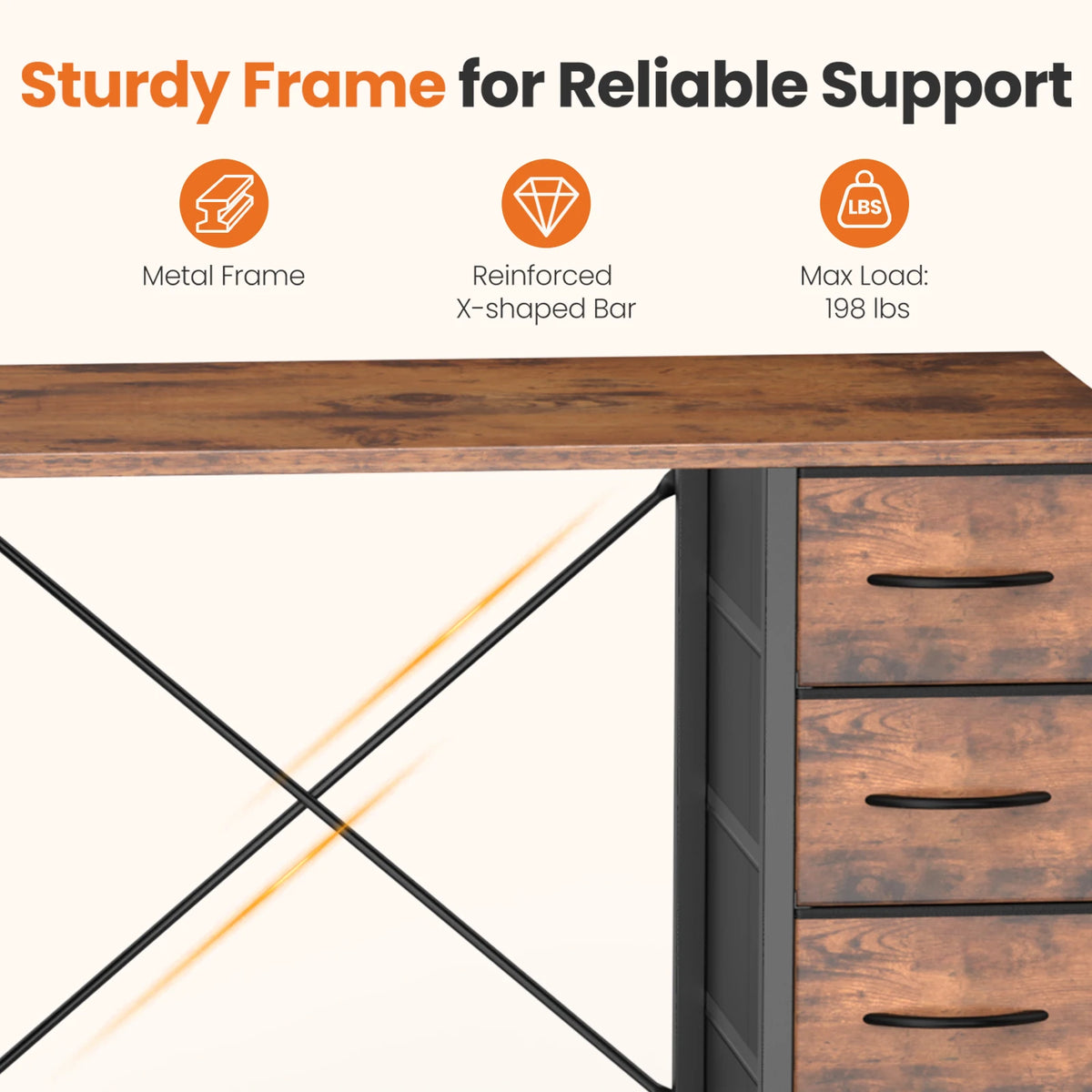 Jhk 47 Inch Modern Office Computer Desk With X Frame