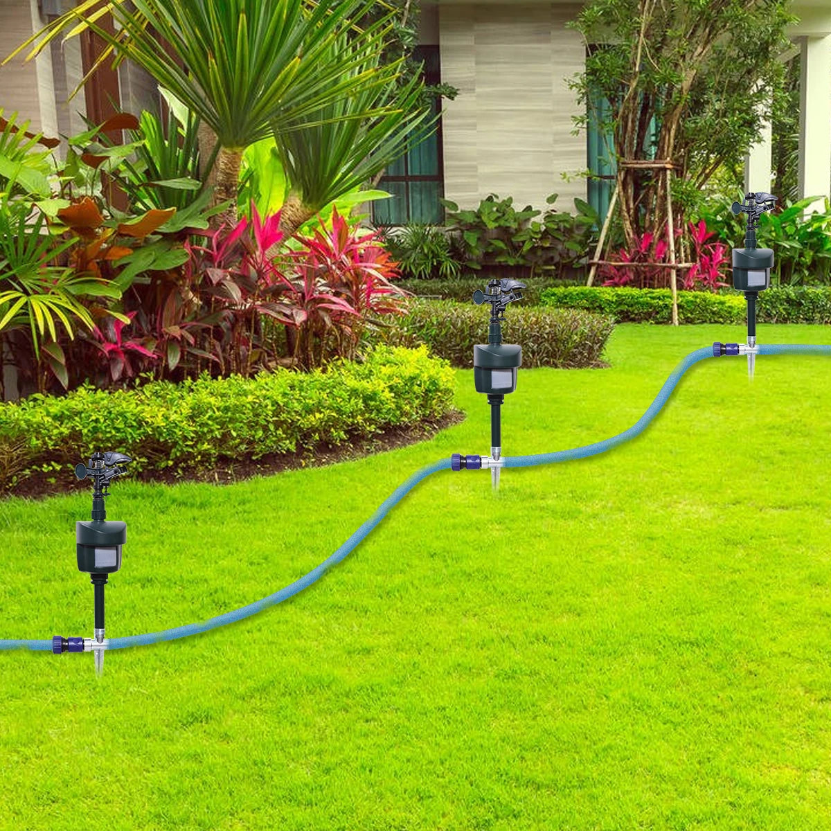 Motion Activated Garden Sprinkler Repels Cats Dogs And Birds