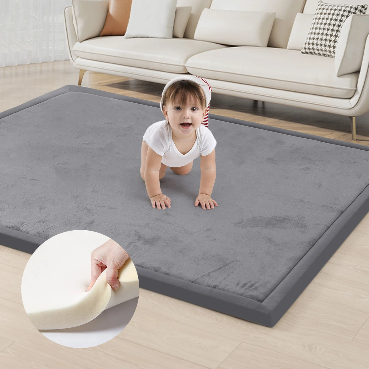 PaPaMat Memory Foam Playpen Carpet With Non Slip Backing