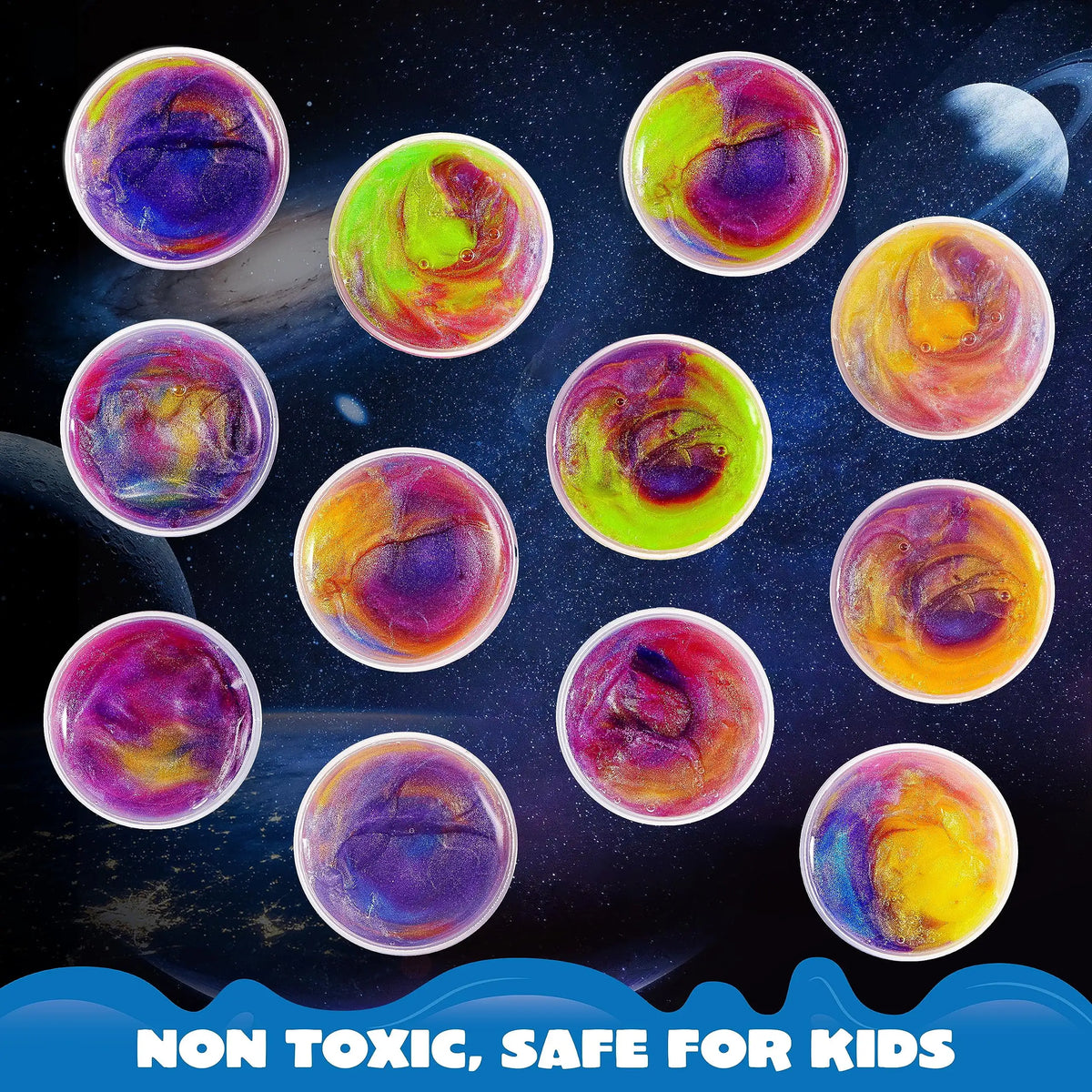 Galaxy Slime Cup Party Favors 36 Pack Stretchy Safe Classroom