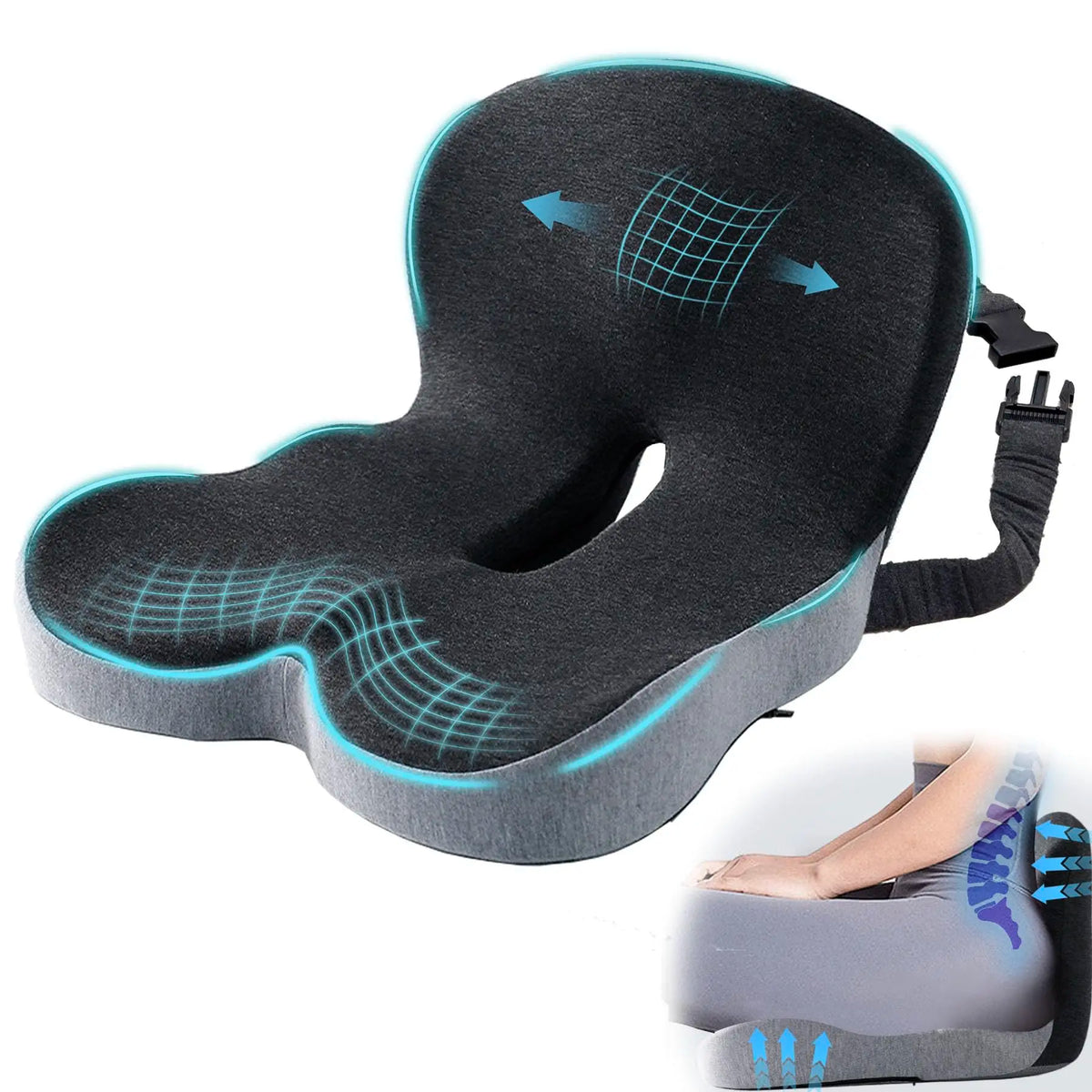 L Shaped Memory Foam Seat Cushion For Office Car Comfort