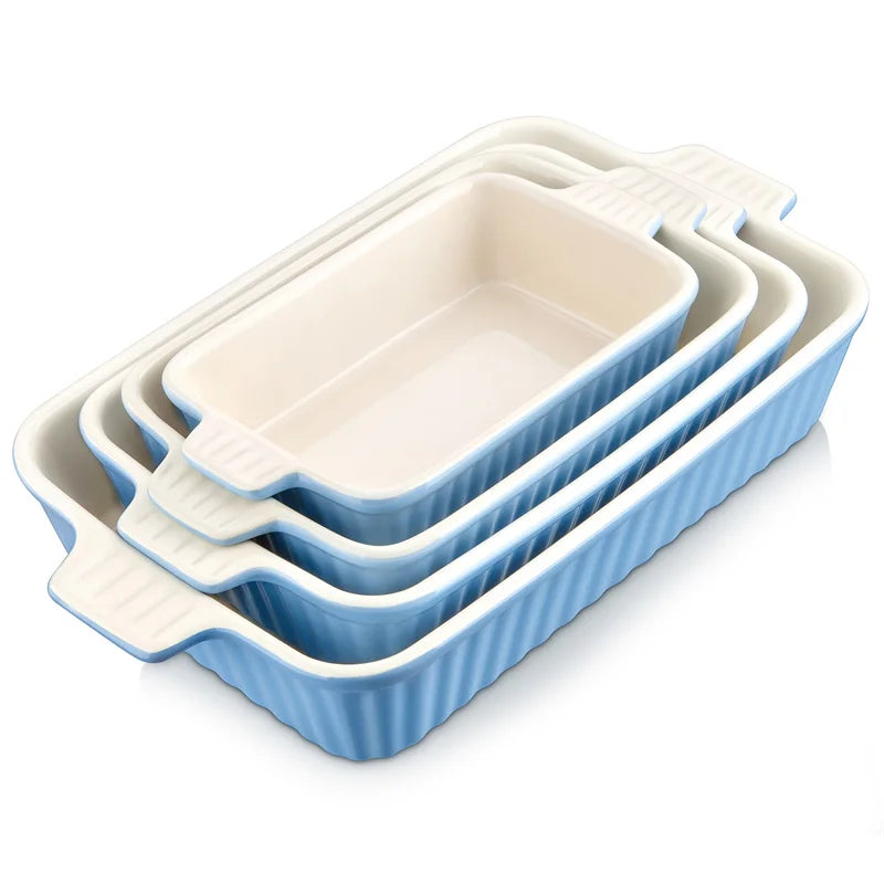 Malacasa 4-Piece Ceramic Baking Dish Plate Set For Lasagna