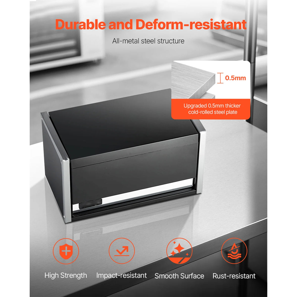 SucceBuy 3 Drawer Metal Tool Box Portable Storage Case