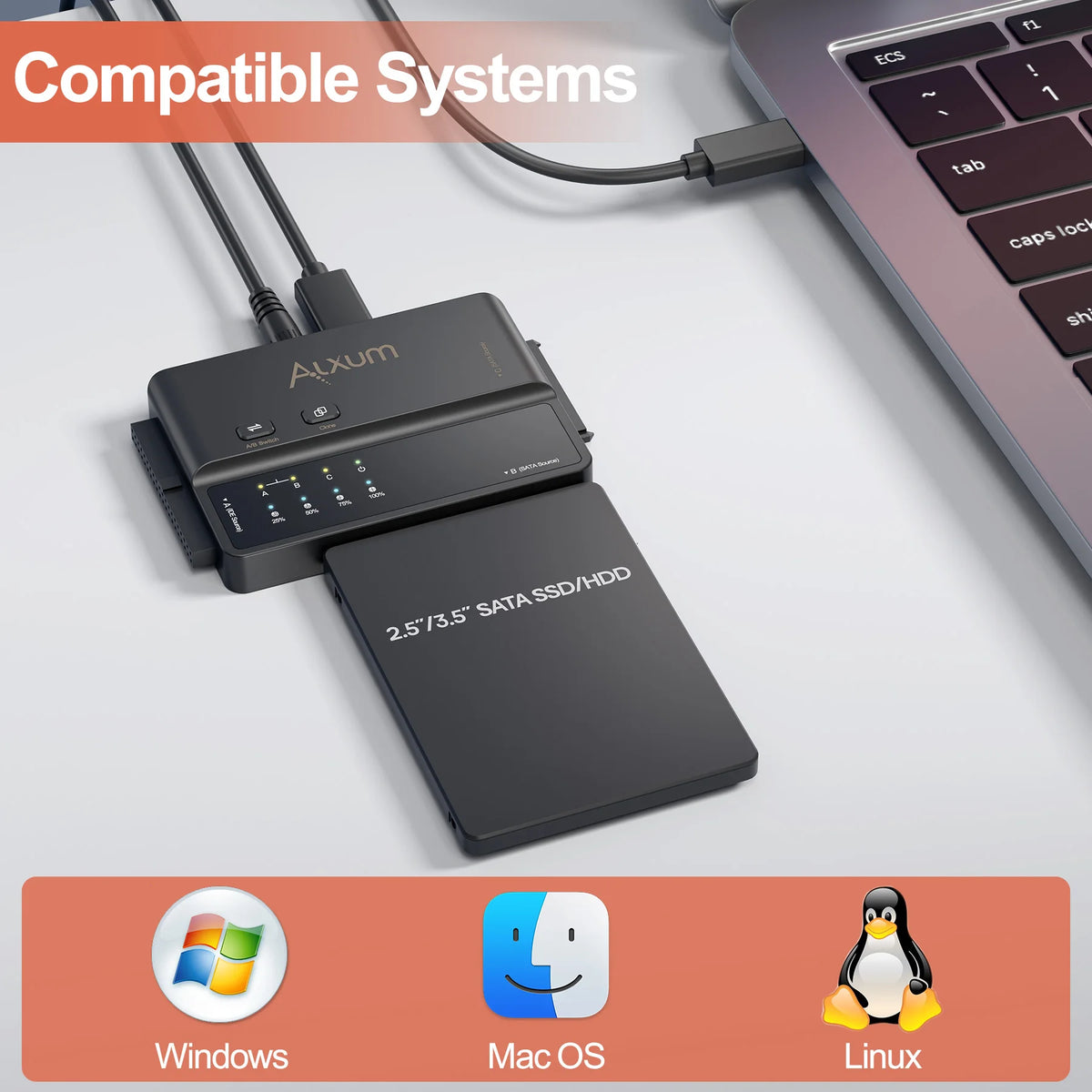 S1235C USB-C 5Gbps Dual HDD Dock For MacBook