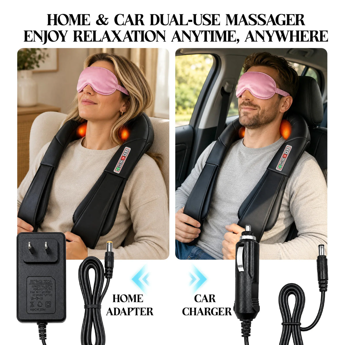 Heated Shiatsu Neck and Shoulder Massager for Deep Tissue Relief