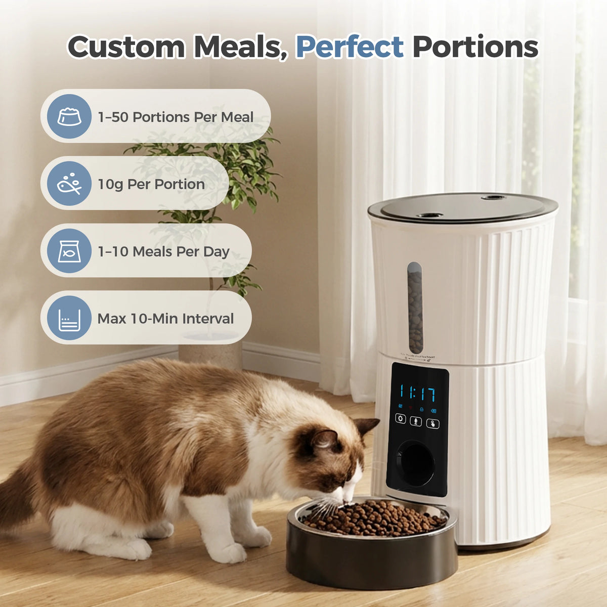 Automatic Cat Feeder WiFi Timed Dispenser App Control