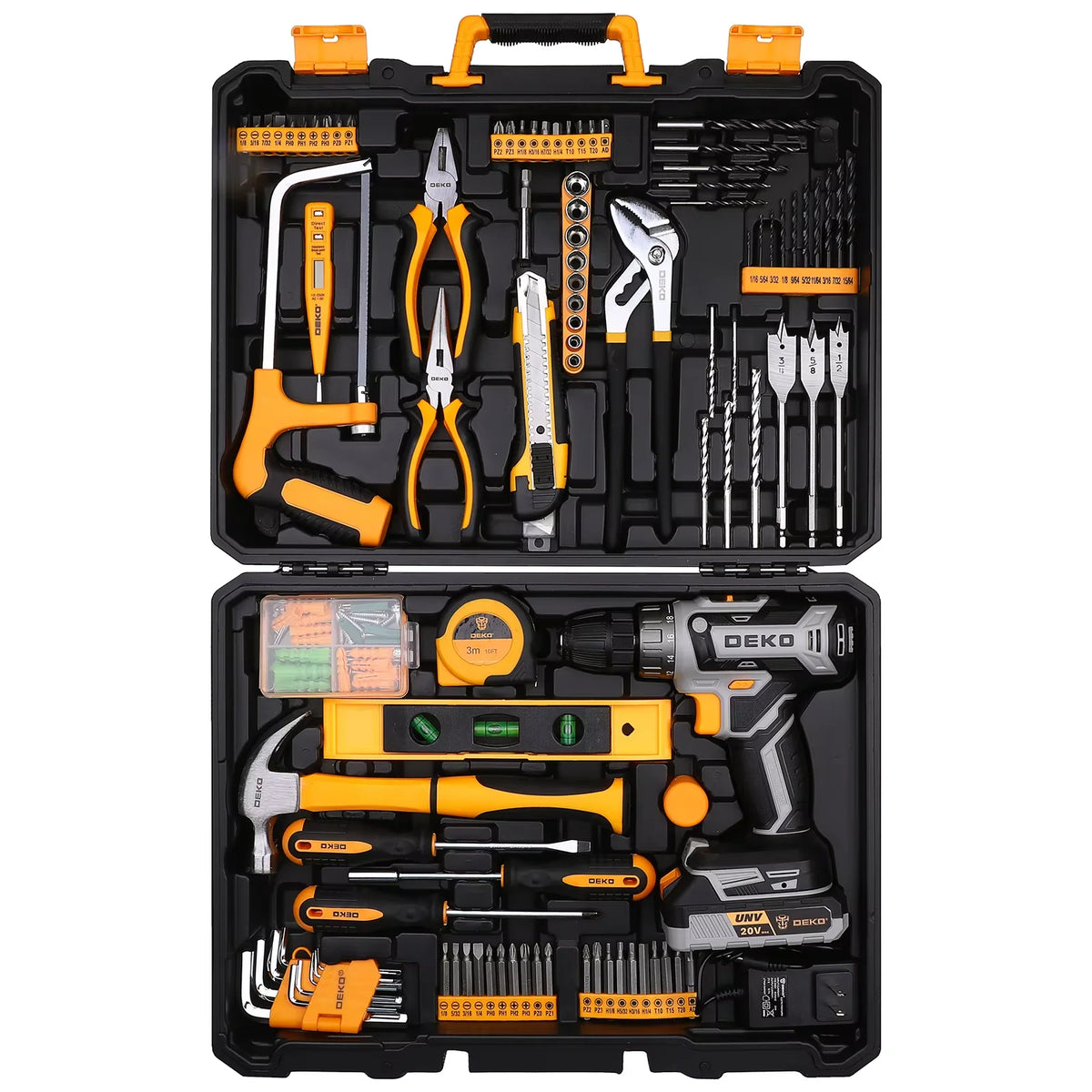 20V DEKO  cordless drill kit with battery,  manual repair, men's drill,basic toolbox, suitable for household tools