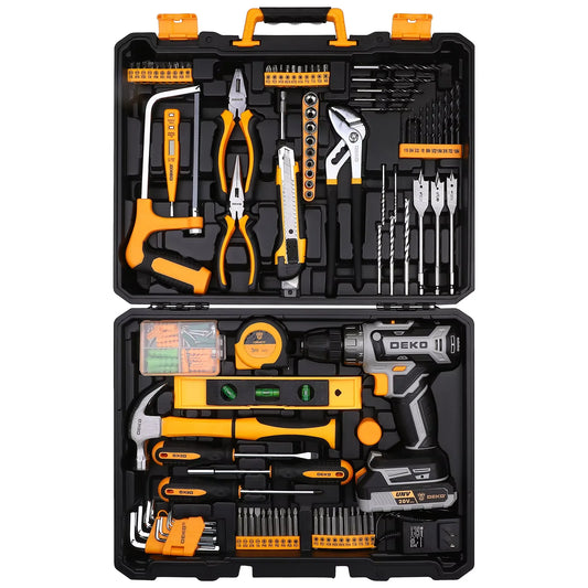 20V DEKO  cordless drill kit with battery,  manual repair, men's drill,basic toolbox, suitable for household tools