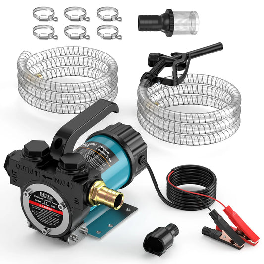 SEESII SL029 Diesel Transfer Pump 12V 13GPM Automatic Electric Fuel Transfer Pump Kit for Diesel