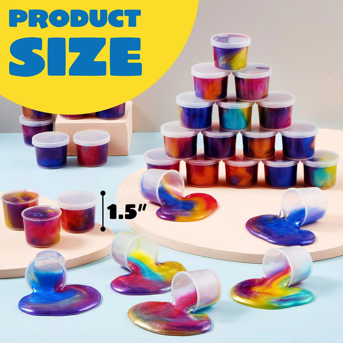 Galaxy Slime Cup Party Favors 36 Pack Stretchy Safe Classroom