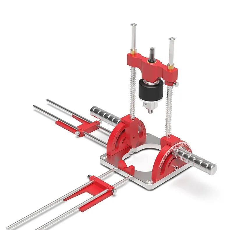 ENJOYWOOD Aluminum Alloy Drill Locator With Scale Precise Positioner Multi-Angle Adjustable Drill Guide Dowel Jig Puncher DIY