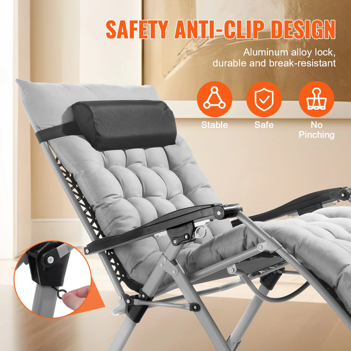 Zero Gravity Recliner Chair With Cushion Footrest And Cupholder