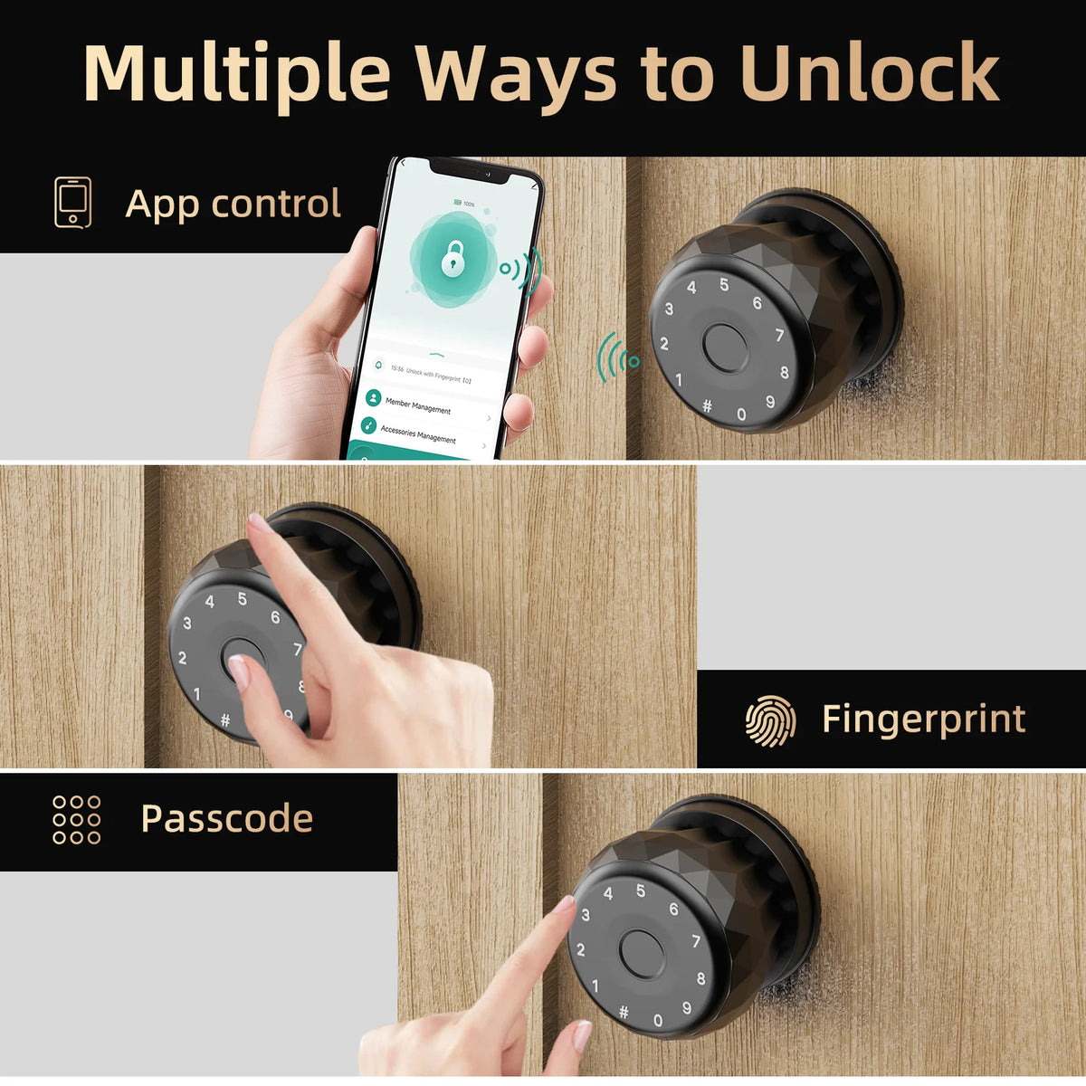 Viladepot Smart Door Lock With Fingerprint Passcode And App Control