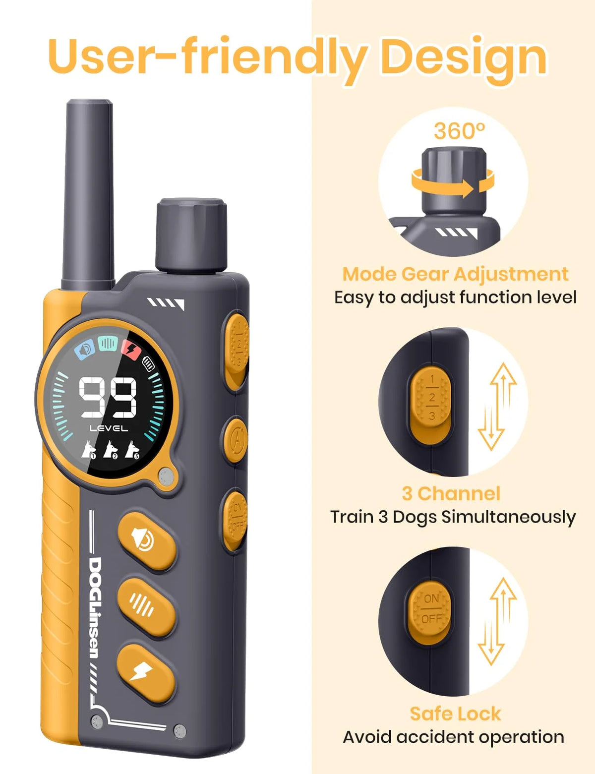 PaiPaitek 2in1 Waterproof Anti Bark Shock Remote Dog Training Collar
