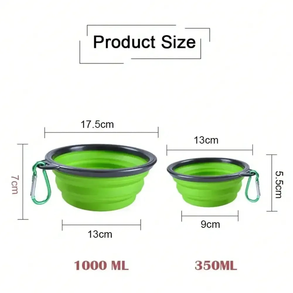 Folding Portable Dog Feeder Bowl 2 In 1 Pet Dispenser For Travel