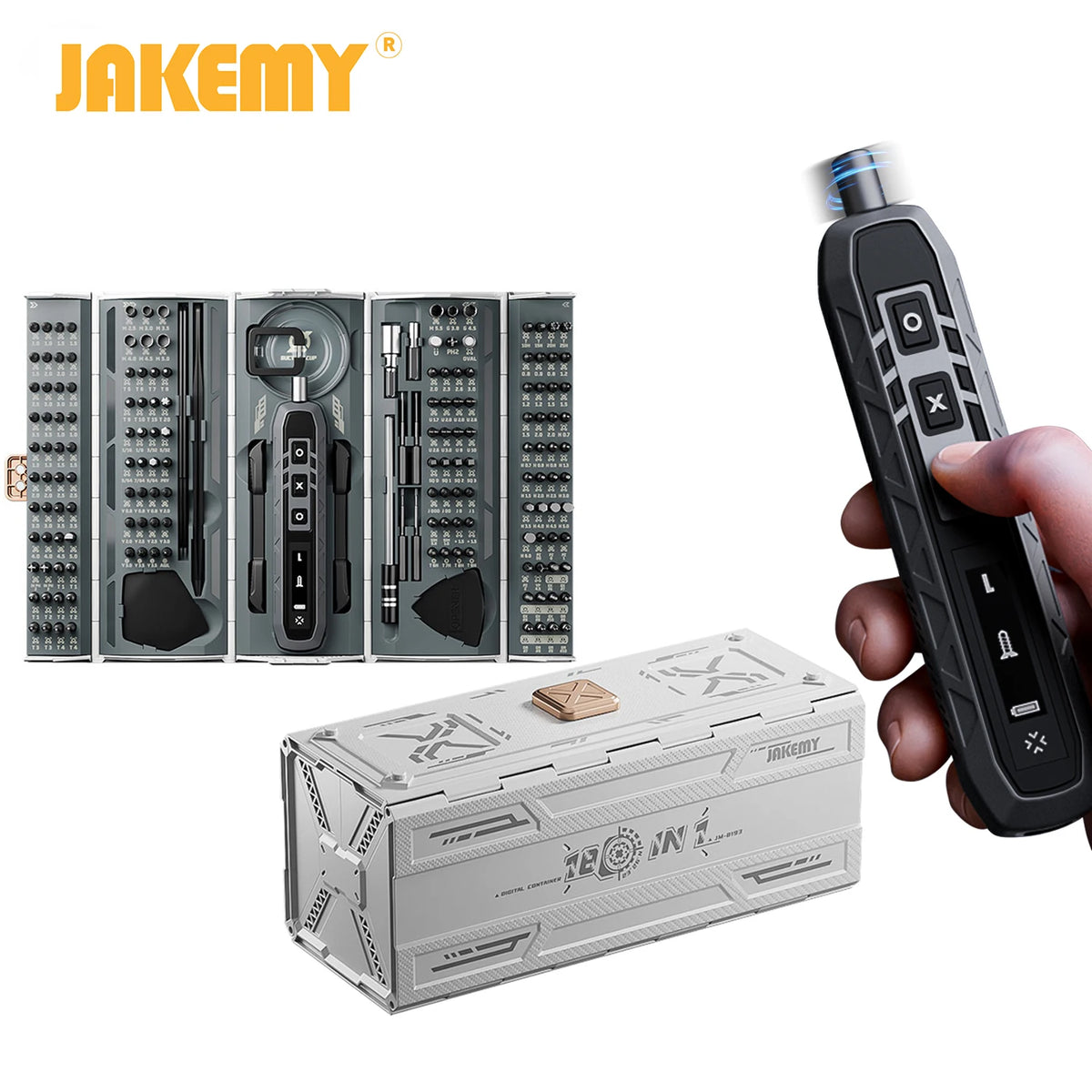 JAKEMY 180In1 Precision Screwdriver Set With Magnetic Bits Electric Or Manual