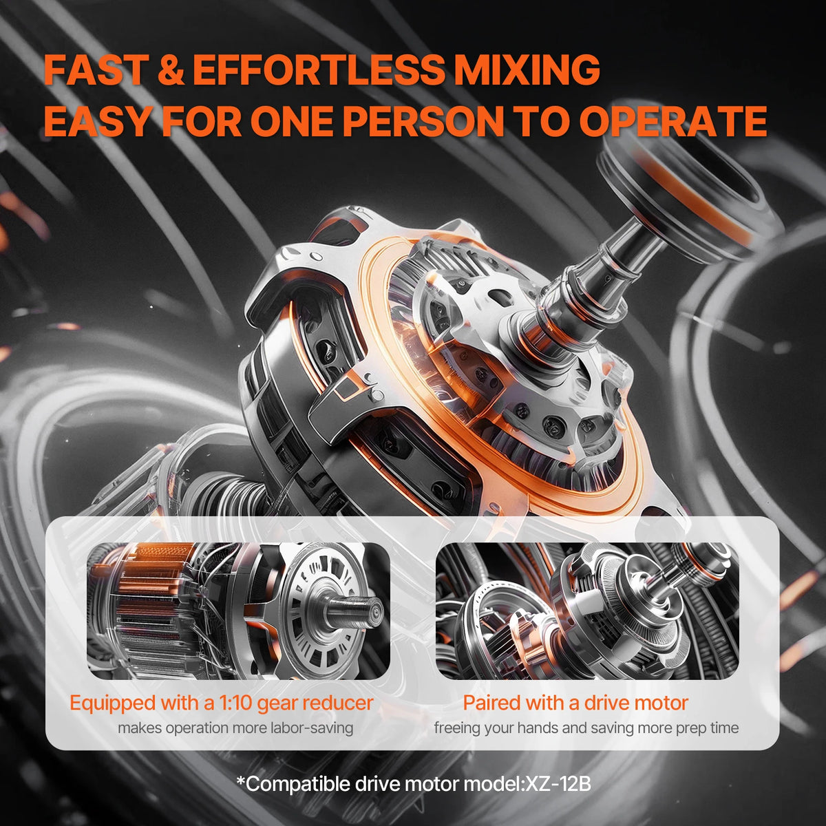 SucceBuy Commercial Manual Meat Mixer Featuring Robust Gearbox Design