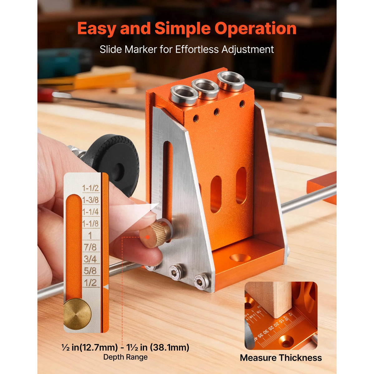 SucceBuy Pocket Hole Jig Kit Adjustable With Case And Bits