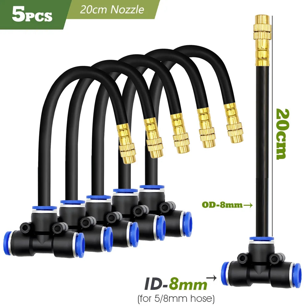 Garden Misting Pump Kit with 60W Self Priming Brass Nozzle
