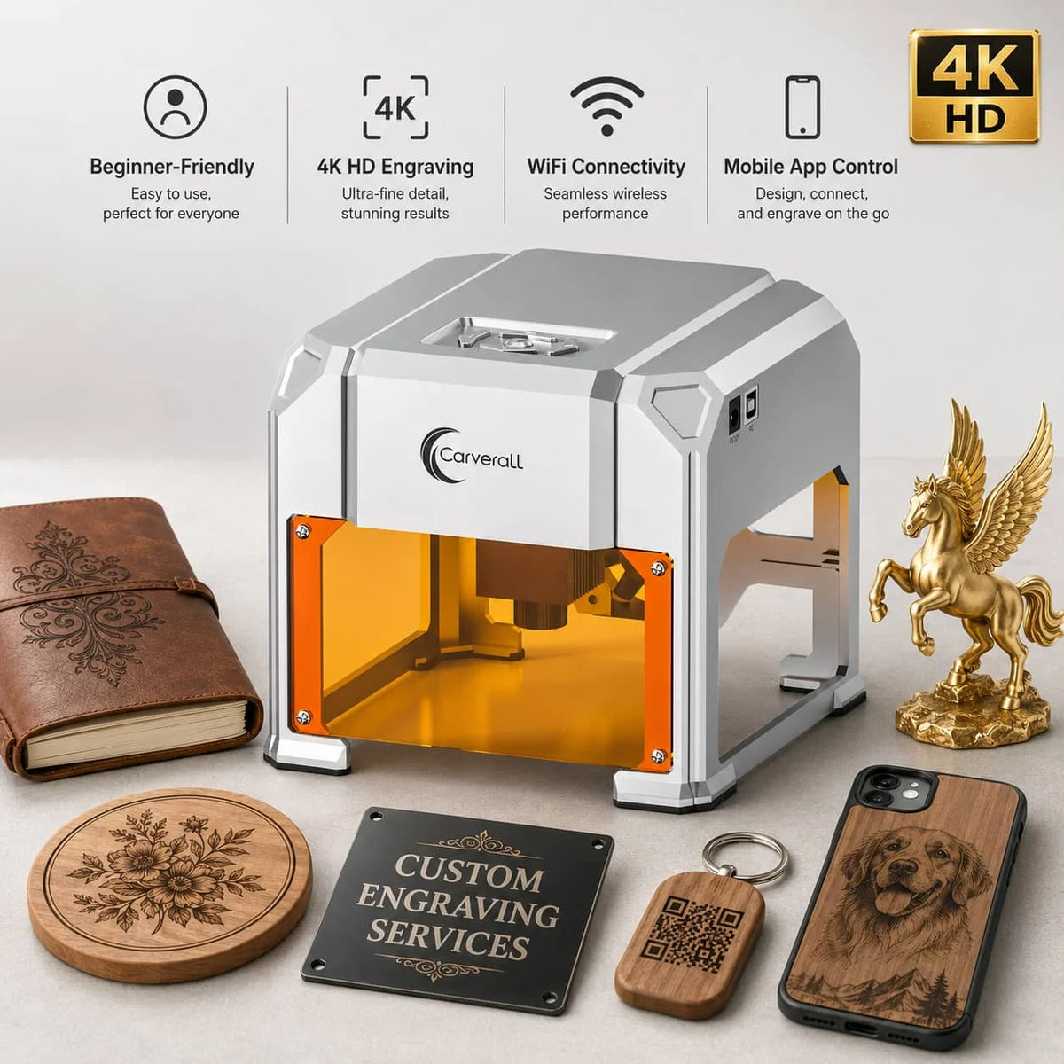Carverall A1 Pro 10W Desktop Laser Engraver With HD Camera
