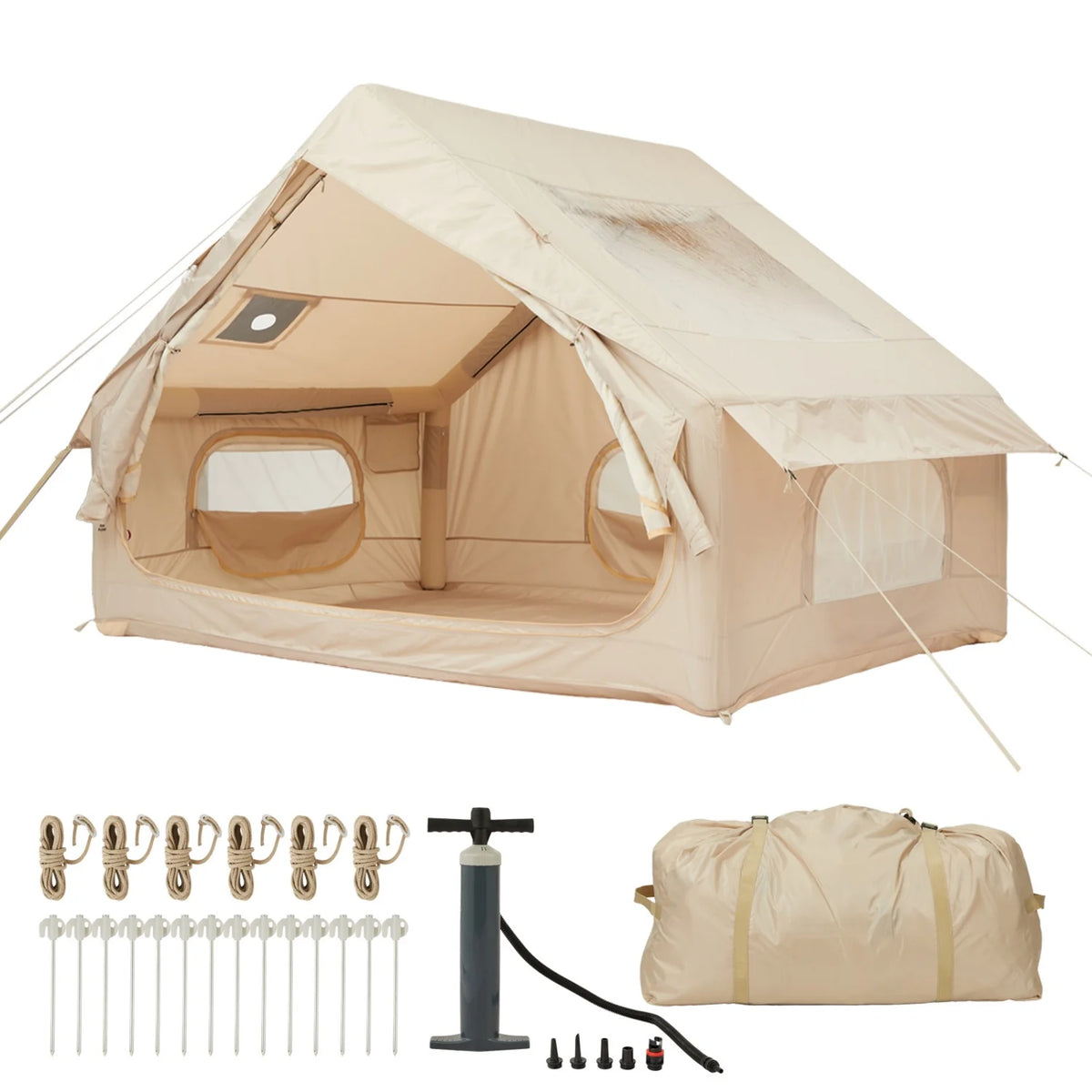 HiMISS Inflatable Camping Tent Waterproof Oxford Shelter With Stove Jack