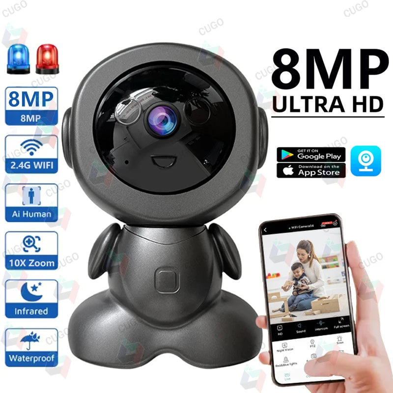 Cugo 8MP WiFi PTZ Security Camera With AI Smart Tracking