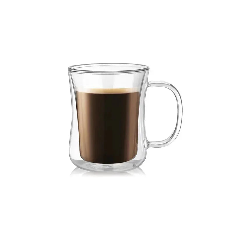 Heat-Resistant Double Wall Glass Cup Beer Coffee Cup Set Handmade Beer Tumbler Mug Tea Whiskey Mugs Transparent Drinkware