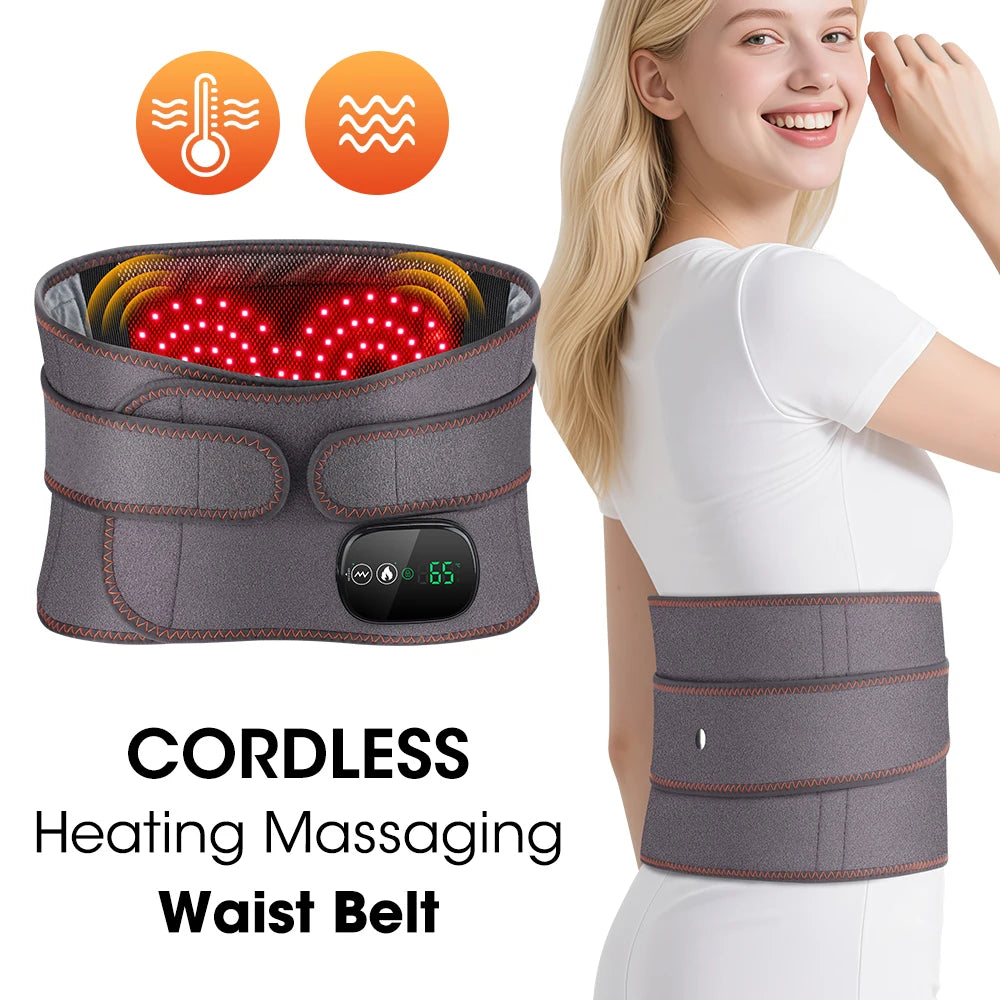 Agdoad Heating Vibration Massager Belt With Lumbar Support
