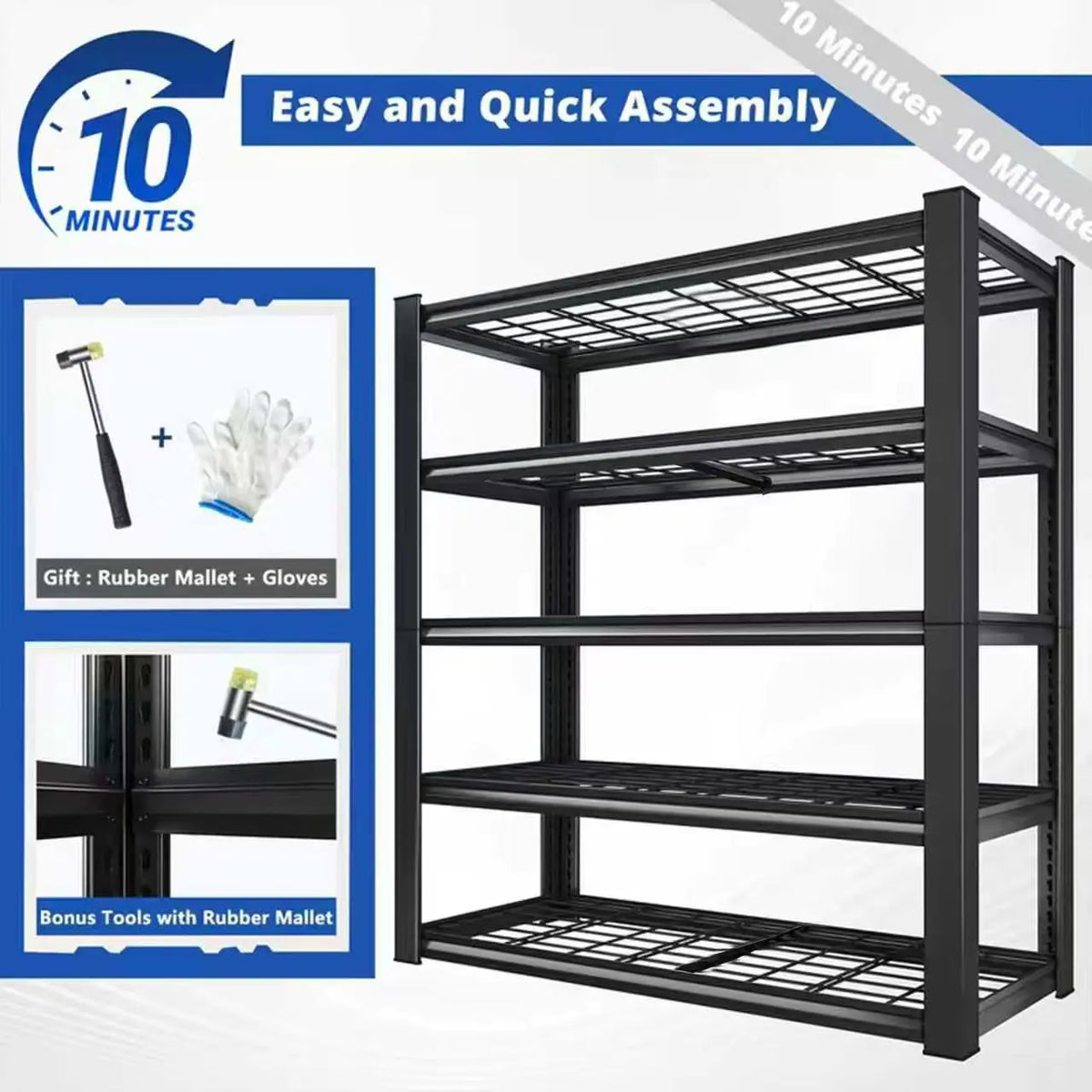 Sarenzoon Adjustable Metal Commercial Storage Rack Shelving